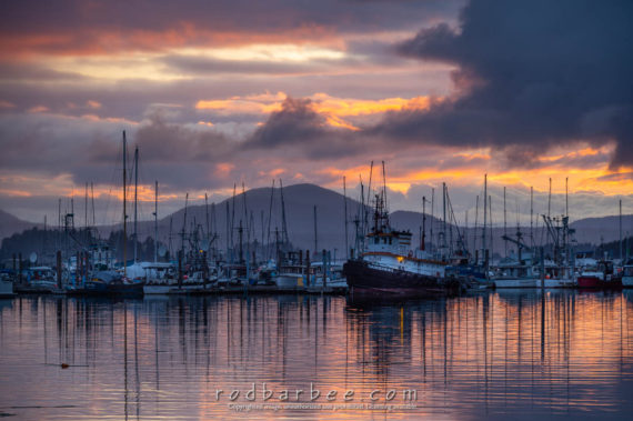 First sunset at Eliason Harbor, Sitka, AK